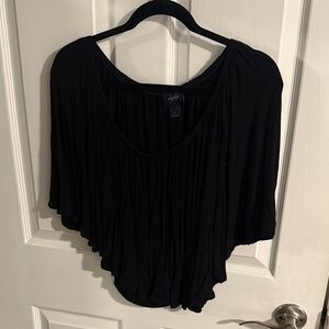 Buckle Elegant Black Women's Top